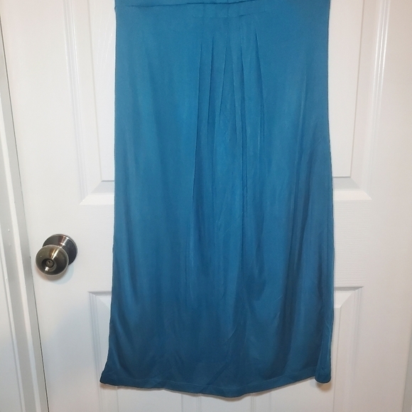 Boden Women's Scoop neck Pleated Detail Sleeveless Dress Sz 6L Silk Blend Teal - Picture 8 of 13